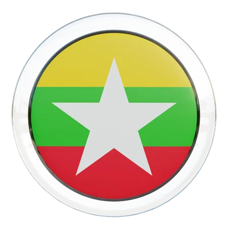 Myanmar Round Flag  3D Icon