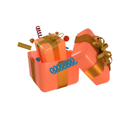 Mystery box with gift  3D Icon