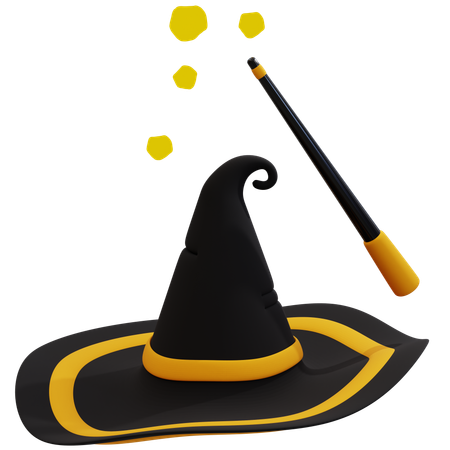 Mystischer Halloween Hexenhut  3D Icon