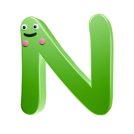 N alfabeto  3D Icon