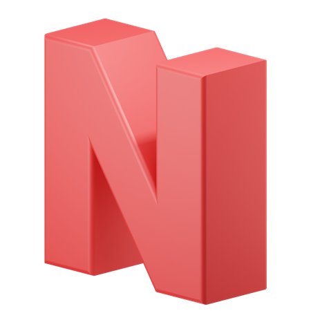 N alfabeto  3D Icon