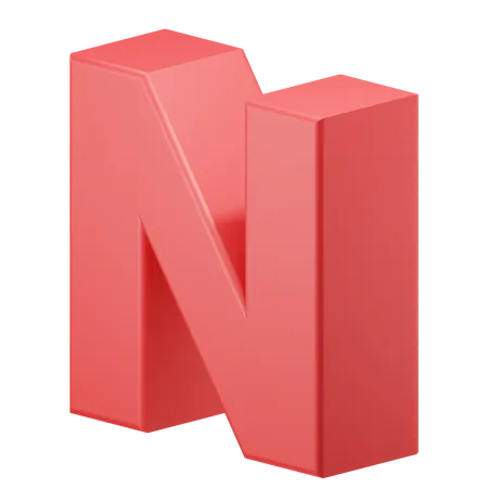 N alfabeto  3D Icon