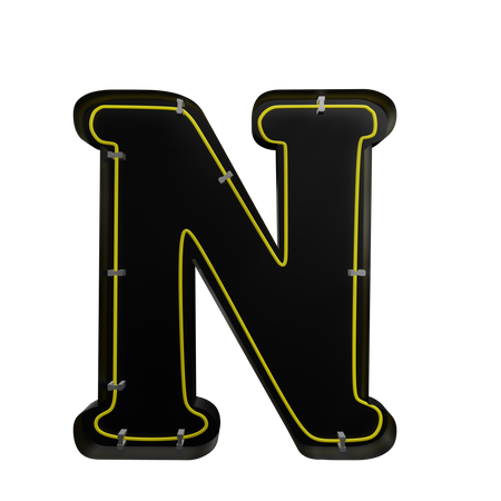 N alfabeto  3D Icon