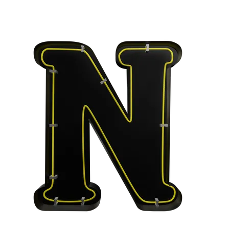 N alfabeto  3D Icon