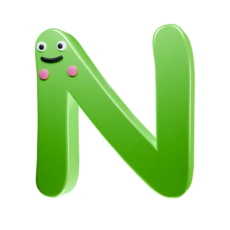 N Alphabet  3D Icon