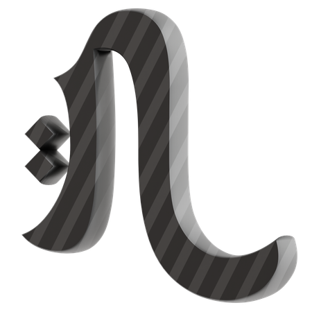 N Alphabet  3D Icon