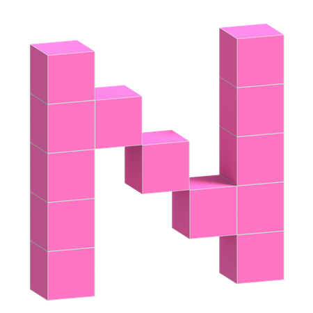 N Alphabet  3D Icon