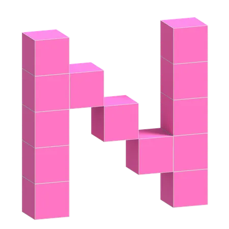 N Alphabet  3D Icon