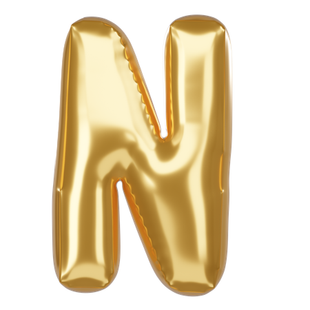 N Alphabet  3D Icon