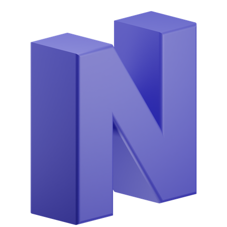 N Alphabet  3D Illustration