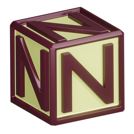 N Alphabet Letter  3D Icon
