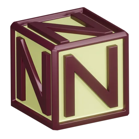 N Alphabet Letter  3D Icon