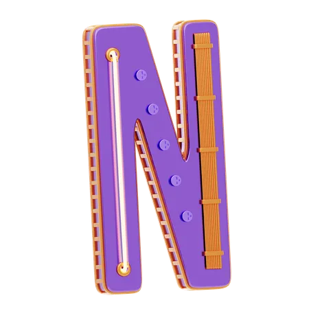 N Buchstabe  3D Icon