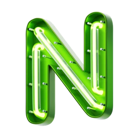 Texto neon em formato de letra n  3D Icon