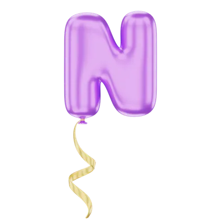 N Latter Balloon  3D Icon