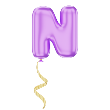 N Latter Balloon  3D Icon