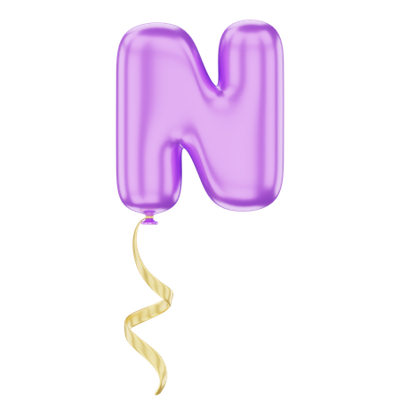 N Latter Balloon  3D Icon