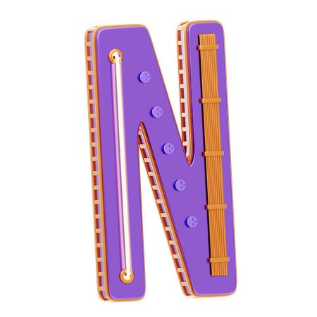 N Letter  3D Icon