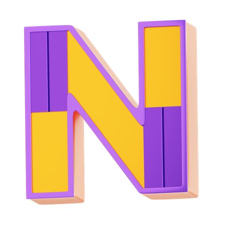 N Letter  3D Icon