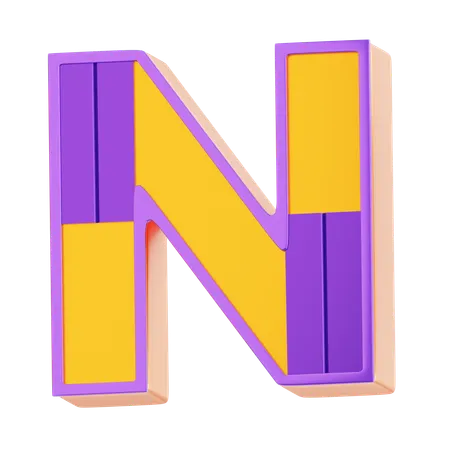 N Letter  3D Icon