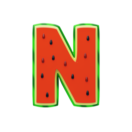 N Letter  3D Icon
