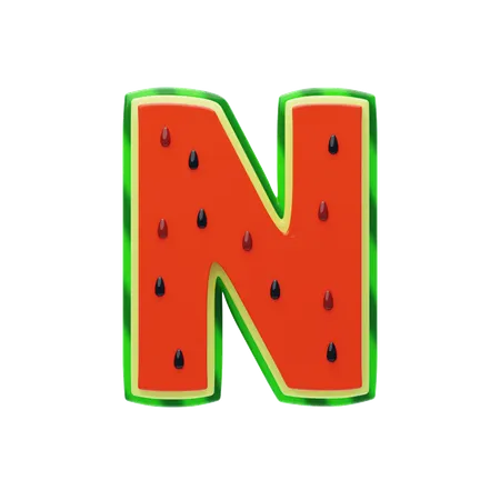 N Letter  3D Icon