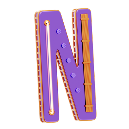 N Letter  3D Icon