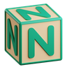 3d n letter logo
