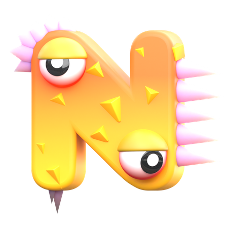 N Monster Alphabet  3D Icon