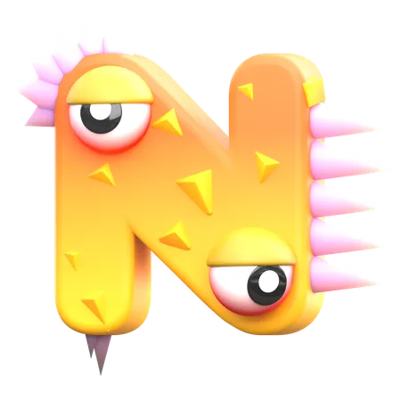 N Monster Alphabet  3D Icon