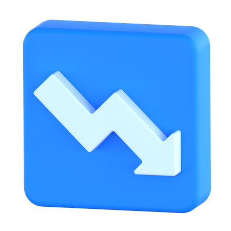 Nach unten Diagramm  3D Icon