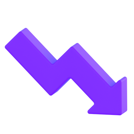 Nach unten Diagramm  3D Icon