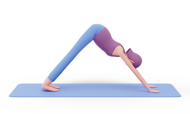 Nach unten gerichtete Yogapose  3D Illustration