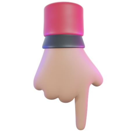 Nach unten zeigende Geste  3D Icon