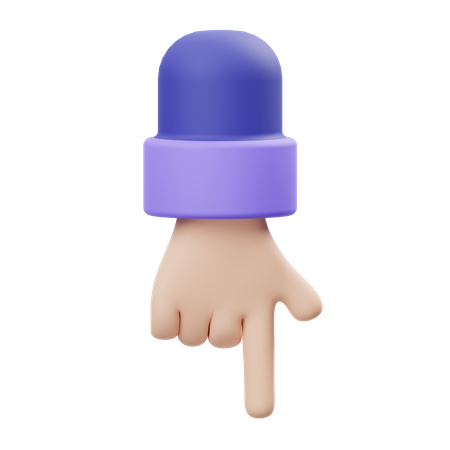 Nach unten zeigende Handbewegung  3D Icon
