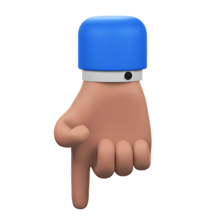Nach unten zeigende Handbewegung  3D Icon