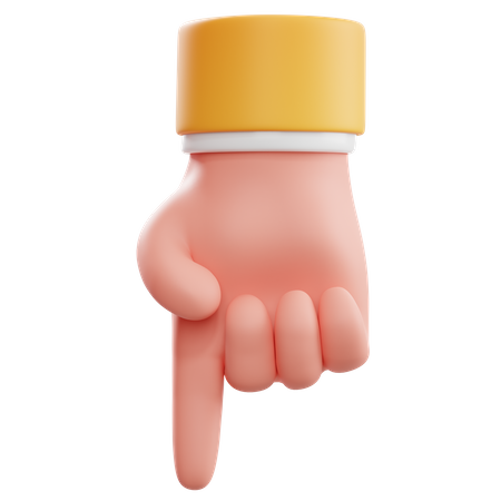 Nach unten zeigende Fingerhandbewegung  3D Icon