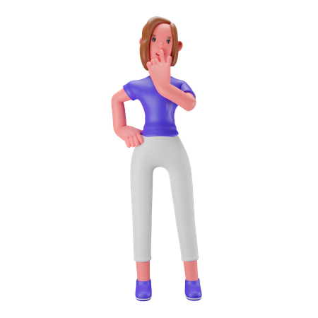 Nachdenkliche Frau  3D Illustration