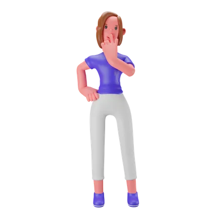 Nachdenkliche Frau  3D Illustration