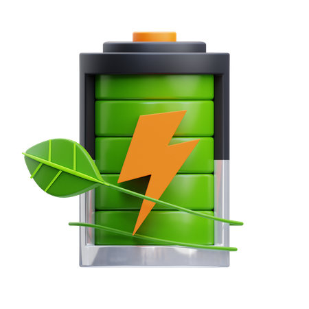 Nachhaltige Batterie  3D Icon