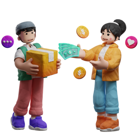 Bezahlen Sie per Nachnahme  3D Illustration
