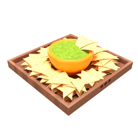 Nachos e molho pesto  3D Icon