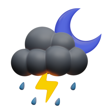 Nacht Gewitter  3D Icon