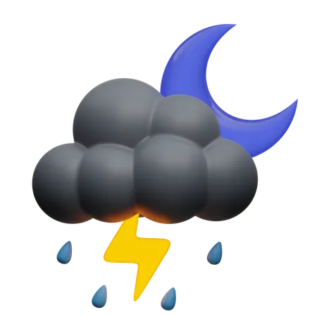 Nacht Gewitter  3D Icon