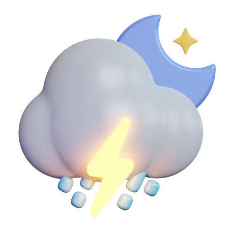 Nacht Gewitter  3D Icon