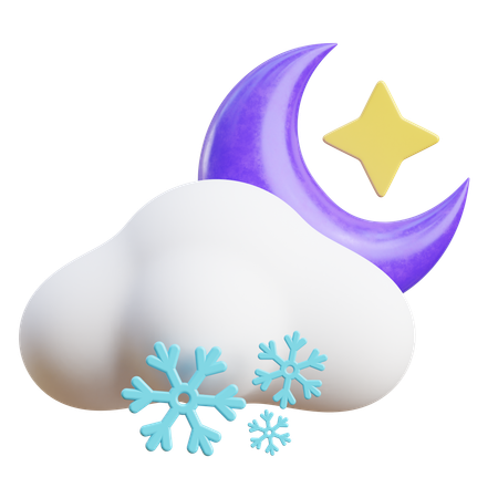 Nacht schnee wolke  3D Icon