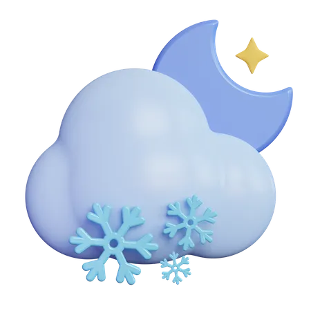 Nacht schnee wolke  3D Icon