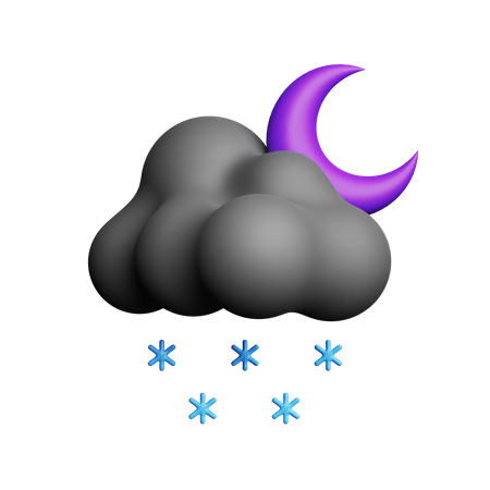 Nacht Schneefall  3D Icon