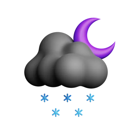 Nacht Schneefall  3D Icon