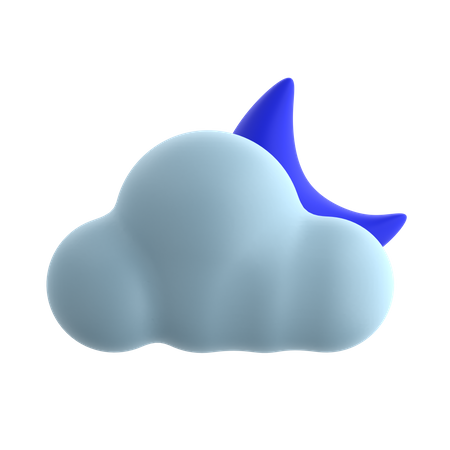 Nacht teilweise bewölkt  3D Icon
